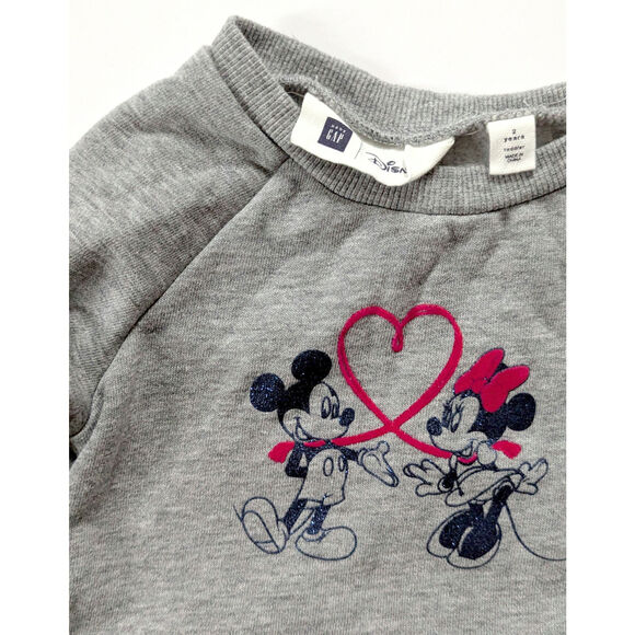 babyGap + Disney Mickey & Minnie Mouse Love Sweatshirt Dress | Toddler Girls 2T - Picture 5 of 9